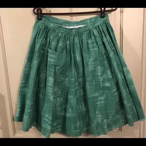 Bea & Dot ModCloth green retro aline skirt large